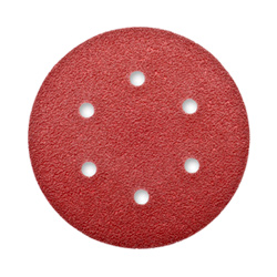 an abrasive disc with holes