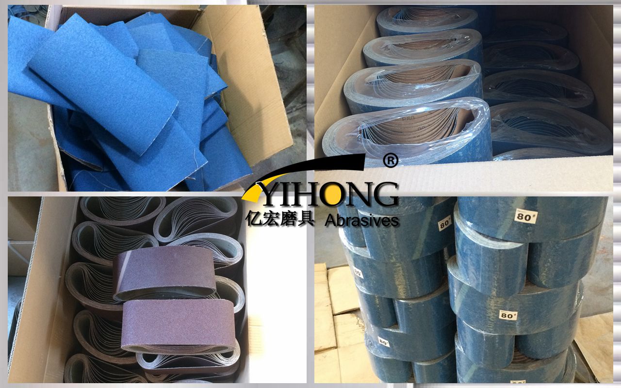 Production and storage of sanding belt_Yihong abrasive belt_zirconia sanding belt_aluminium oxide abrasive belt_abrasive belt factory